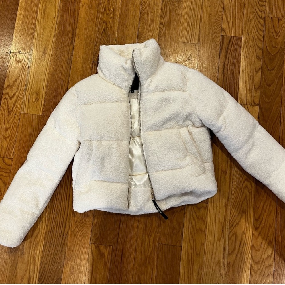Juicy Couture white sherpa puffer jacket